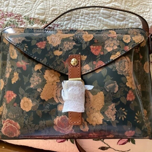 Patricia NASH DENIM FIELDS OLIVE GENUINE LEATHER FLORAL CROSSBODY BAG NE… - Picture 5 of 14
